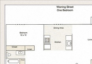 one bedroom floor plan l Warring Apartments for rent in Berkeley CA